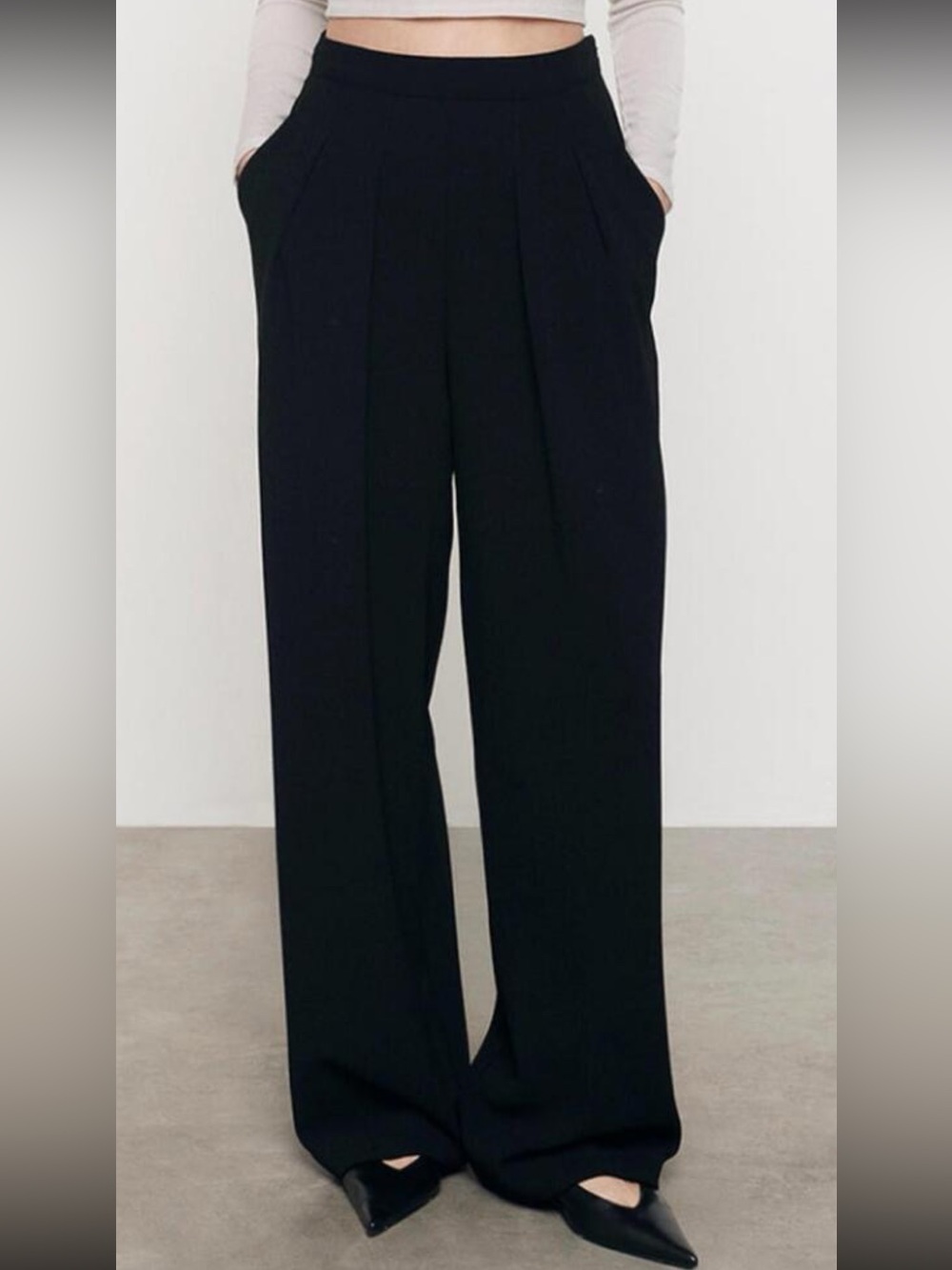 ENZA COSTA BLACK CREPE ESSENTIAL TROUSER SIZE 1 SMALL